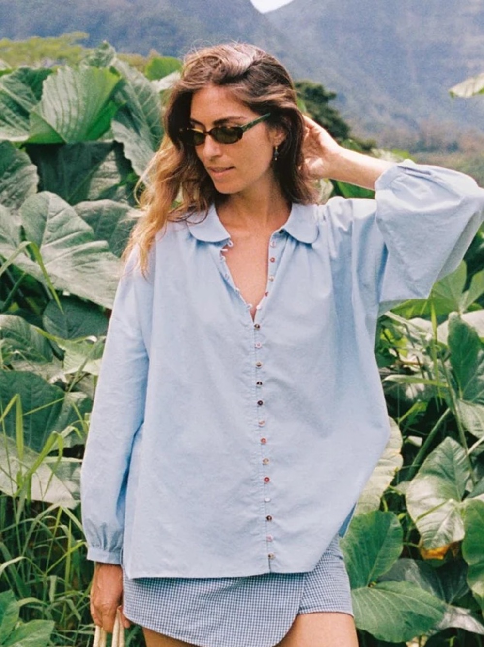 Christy Dawn Carol Blouse Light Bue Chambray